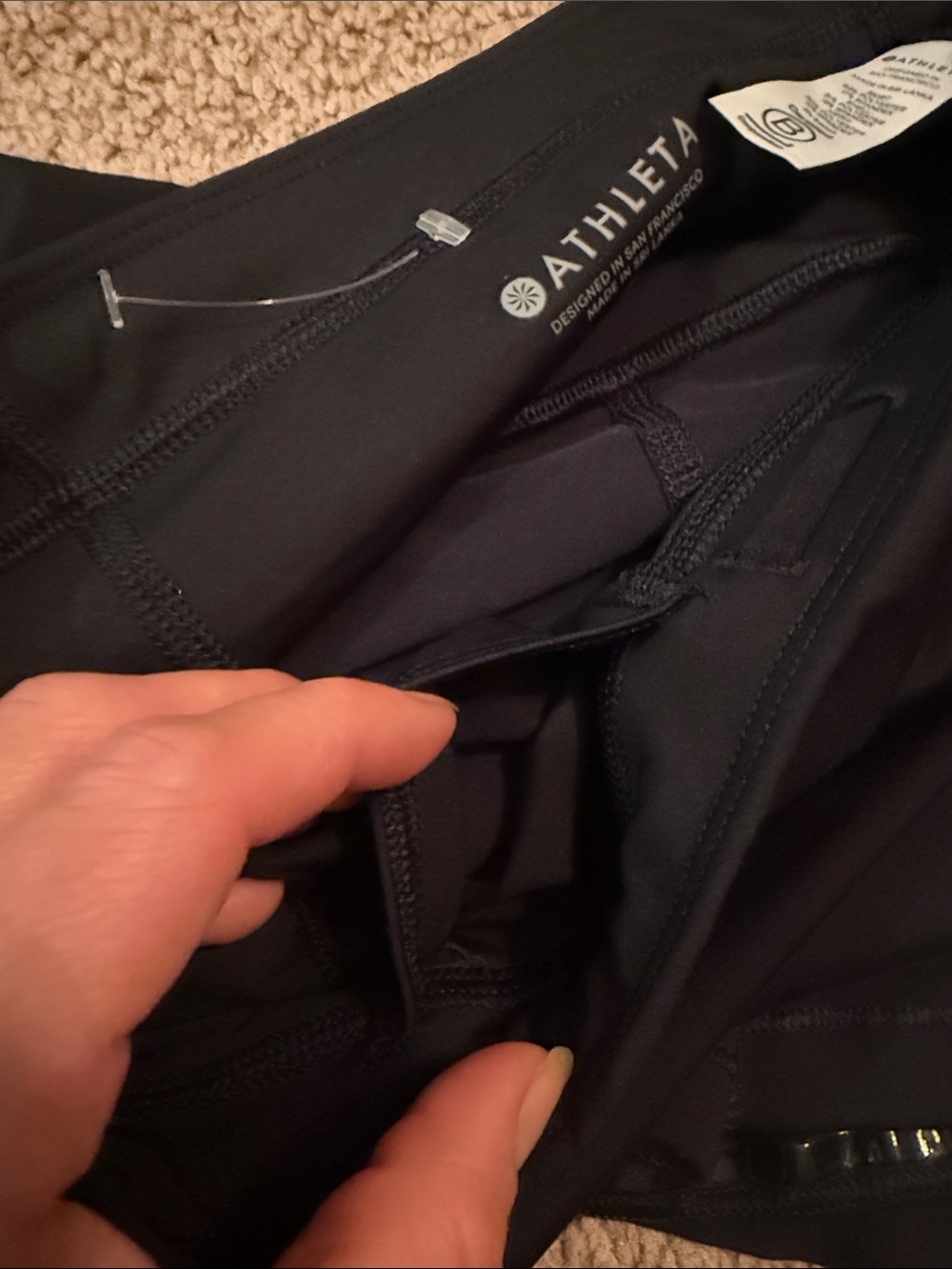 Athleta Black Athletic Skort with Subtle Ruching - Picture 6 of 7